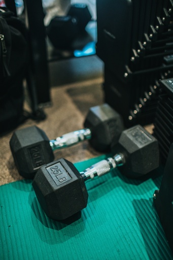 Hexagonal Rubber Coated Dumbbells